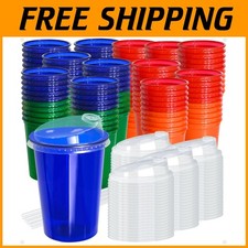 200 Count Plastic Sippy Cups for Kids - Assorted Colors