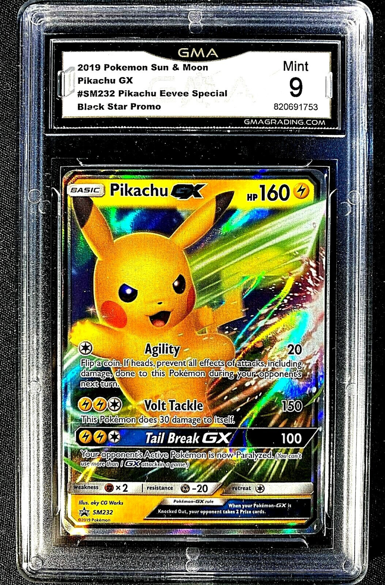 2019 Pokemon Pikachu GX SM232 Black Star Promo GMA 9 Mint Eevee