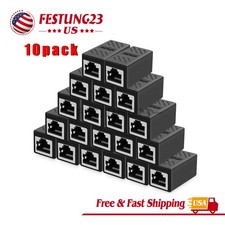 Inline Coupler Cat6 Cat5e Cat5 Ethernet LAN Network Cable Adapter RJ45 10 PACK