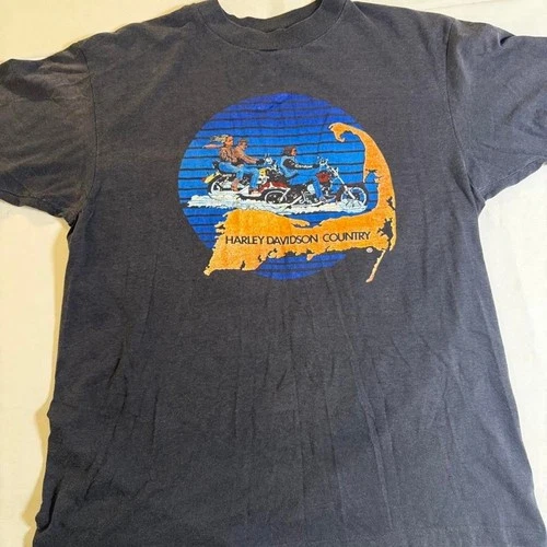 New ListingVintage 80s Harley Davidson Country Cape Cod T Sh 1980s vintage concert t-shirt, vintage, size XL, single stitch, B+ condition