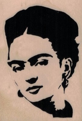 Banksy Frida Kahlo 2 1/2 x 3 1/2'' Rubber Stamp, Banksy Stamp, Graffiti Stamp