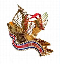 Danbury Mint American Spirit Peace Dove 23k Gold Plate Christmas Ornament
