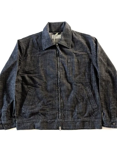 Universal Works Rose Bowl Jacket Black Cotton Denim Mens Size L NWT $550 - product listing photo