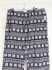 Love By Gap Pajama Pants XL Flannel Bottoms New Womens Pjs Fair Isle Blue NWT