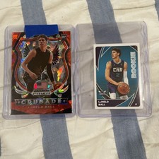 2020 Prizm Draft Picks Crusade Red Cracked Ice #83 LaMelo Ball Rookie Card