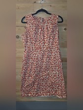 Banana Republic Orange and Cream Patterned Sleeveless Midi Dress EUC size 6