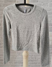 Pullover Taille kurz, Kurzpullover, grau, war...