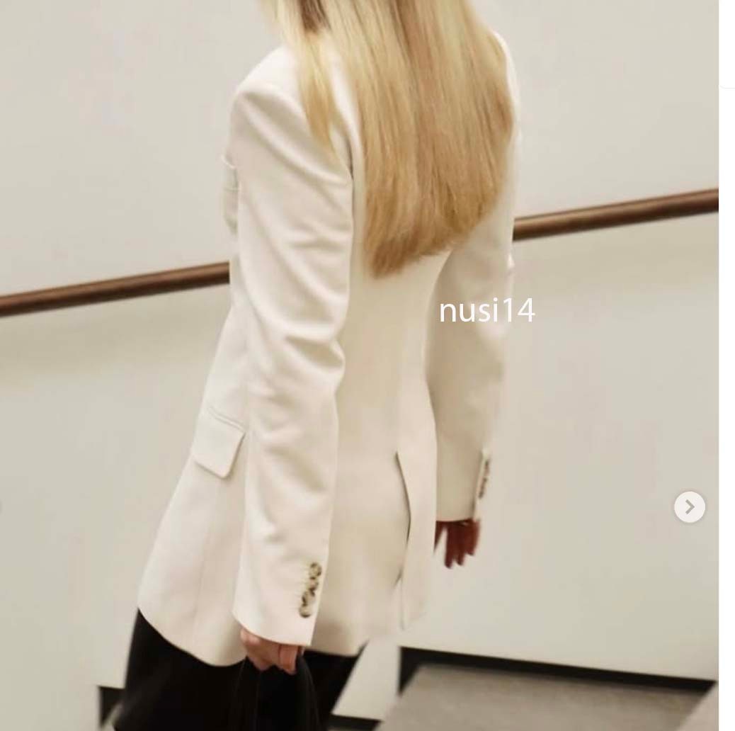 Massimo Dutti  NEW WOMAN High neck satin blazer jacket cream 6001/649 thumbnail 2