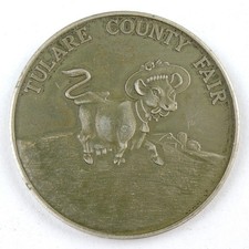 Tulare County Fair CA Centennial 1872-1972 100 years Cow Train Token Coin