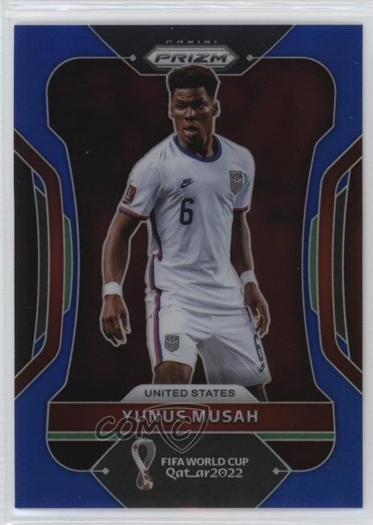 2022 Panini Prizm World Cup Qatar Blue Prizm 35/299 Yunus Musah #210 0s9t