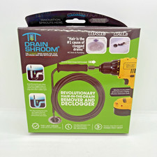 DrainShroom 36" Drain Snake Auger Drill Attachment Hair Clog Remover NEW Sealed