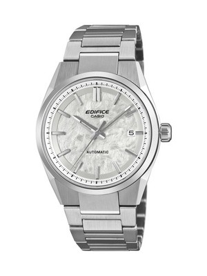 Unused CASIO EDIFICE EFK-110D-7AJF Silver Automatic SS Men's Watch in Box