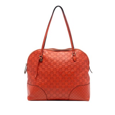 Gucci Medium ssima Bree Dome Tote Pre-Loved Dark Orange
