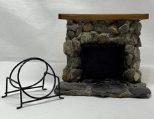 Dollhouse Fireplace Stone Colonial w/firewood ring 1:12 Scale*FREE SHIPPING**
