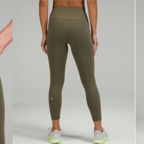 Lululemon Wunder Train High-Rise Tight Pockets 25" Carob Brown Sz 10 Workout