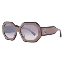 Tory Burch Grey Gradient Mirror Silver Geometric Ladies Sunglasses TY7192U