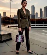 New Brahmin Small Caroline Supernova Ombre Melbourne Leather Satchel & Wallet