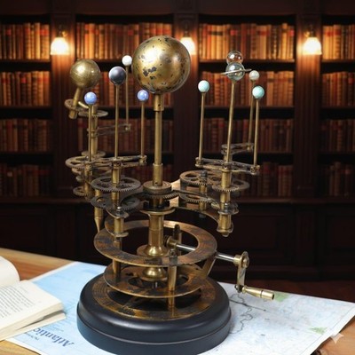 Vintage Brass Orrery Model   Mechanical Solar System Sculpture   Astronomy Gift