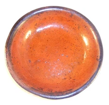 Antique Manganese Glazed Orangish-Brown Redware Deep Pie Plate SE Pennsylvania