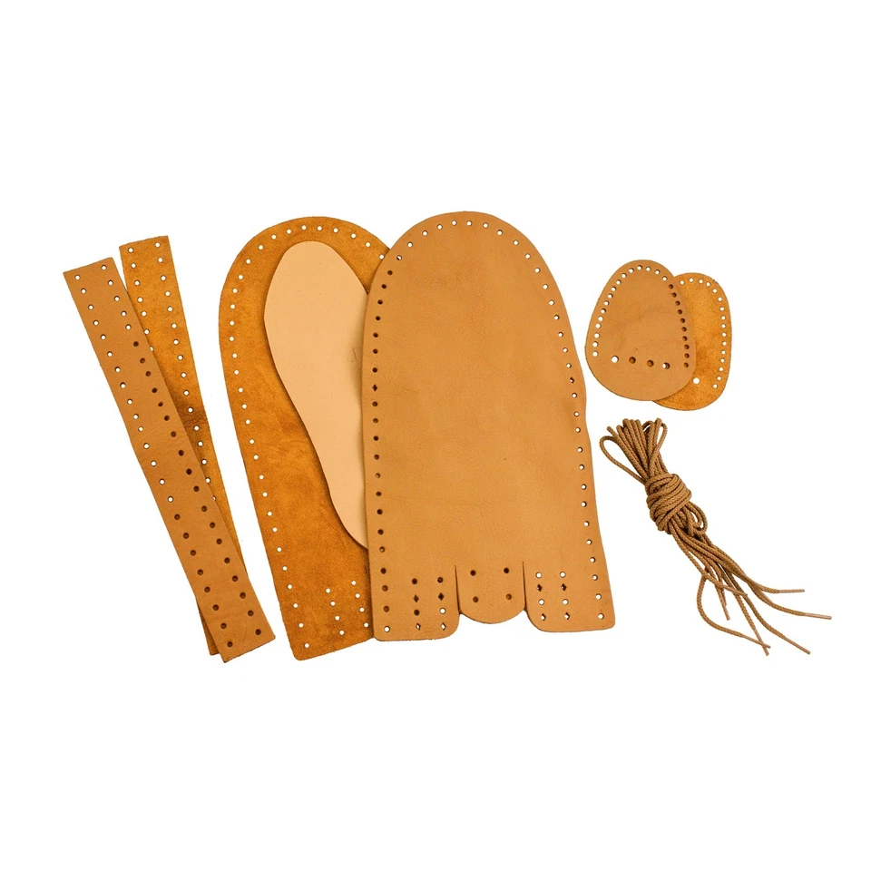 Leathercraft Moccasin Leather Kit - Golden Tan MAKE YOUR OWN Soft Slippers Shoes - Image 3 of 4