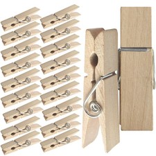 Large Wooden Clothespins Set 20PCS 2.83inch Heavy Duty Clothes Pins for Hangi...