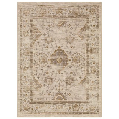 2'6''x3'9'' Washable Vintage Tufted Distressed Accent Rug Tan - Threshold