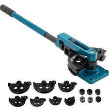 VEVOR Pipe Tube Bender, 3/8" to 1" Manual with 7 Dies, Blue 