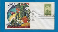 Scott 929 Iwo Jima Jul 11, 1945 Staehle Cachet FDC Lot3