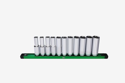 SK Tools USA 1/2'' Drive, 11 Piece, 6 Point, Metric, Deep One Size, Chrome