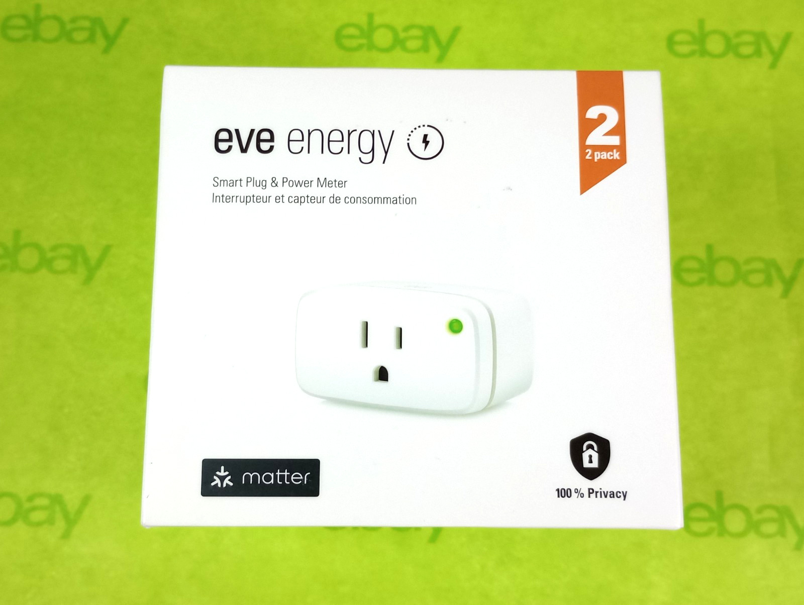Eve Energy 2-Pack Matter Thread Smart Plug & Power Meter - New Sealed