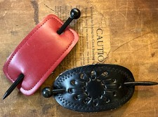 leather hair barrettes clips
