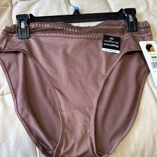 Rene Rofe Lingerie Women s 1 Pair Briefs Panties Size Large Hi-Cut Polyester