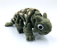 3D Printed Ankylosaurus Flexi Dinosaur Stubby Articulating 7.5 Inch US Made Anky