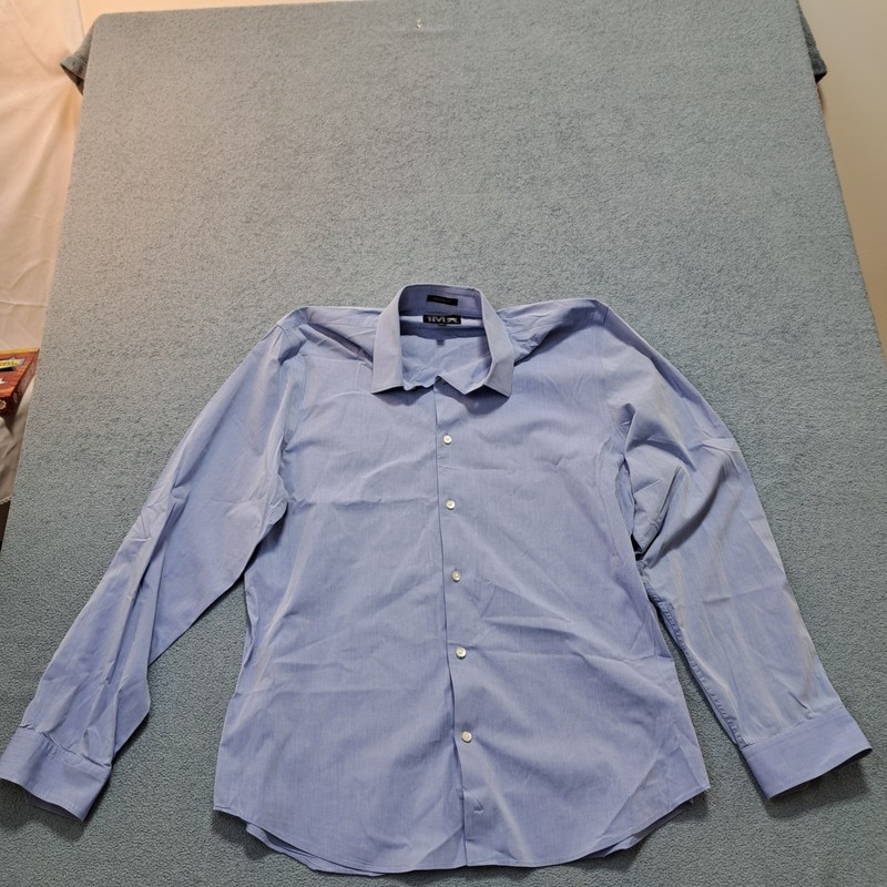Express Button -Up Shirt mens Size XL Blue Collared Long Sleeve Modern Fit