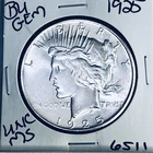 1925 P BU GEM PEACE SILVER DOLLAR UNC MS+++ U.S. MINT RARE COIN 6511