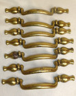 Lot of 7 Vintage Amerock FO-3899-001 Brass Cabinet Handles Drop Pulls 3" C-C
