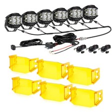 6X AUXBEAM 4'' LED Work Driving Light Pods Ditch Fog Dual Side Shooter Amber DRL