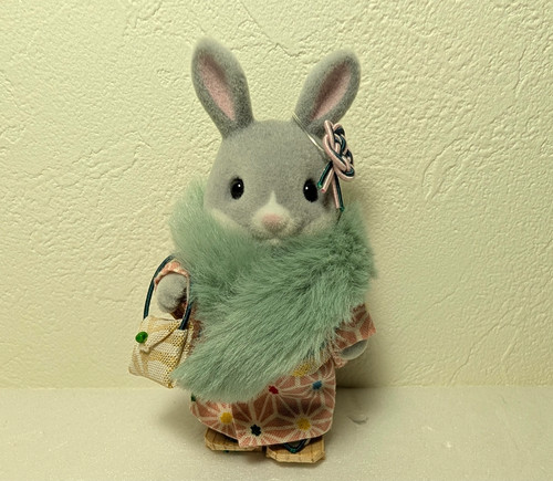 Sylvanian Families Cotton Rabbit Custom Pink Kimono New Year Handmade Japan