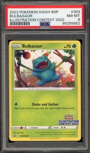 Pokemon Bulbasaur 2022 Illustration Contest Promo SWSH303 PSA 8
