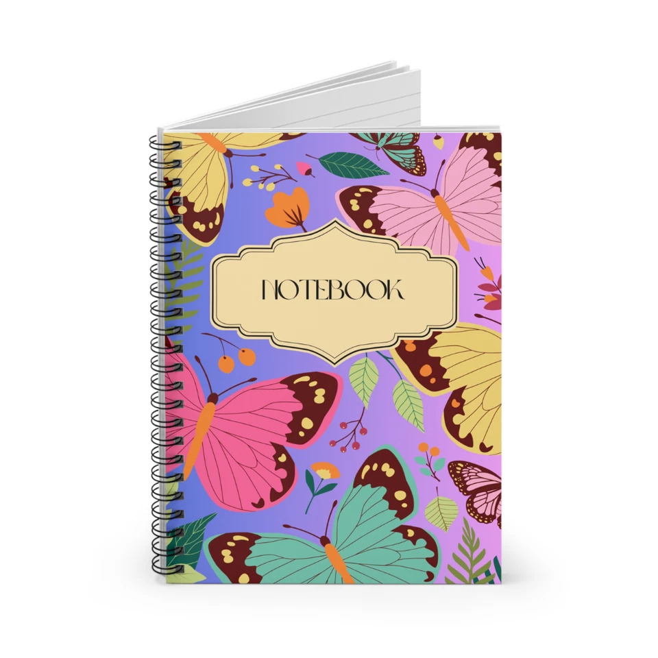 Бабочка цветок сад спираль 118 управляемых страниц портативный журнал, ноутбук подарок - Изображение 3 из 4