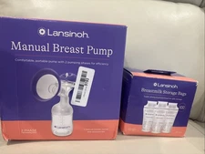 Lansinoh Manual Breast Pump for Breastfeeding 2 Phase + 100 Breastmilk Storage B