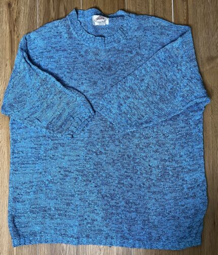 Helium Vintage 80s Sweater Blue 3/4 Sleeves 90s Bi