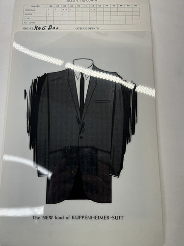 Abbigliamento Kuppenheimer anni 40 50 RARO vintage venditore sartoriale campioni custodia anteprima - Foto 7 di 17