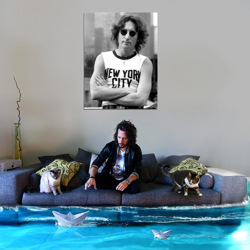 V4114 John Lennon Sunglasses New York City 1974 Decor WALL POSTER