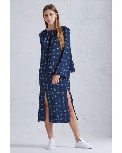 NEW THE FIFTH LABEL MIDNIGHT SKY NAVY BANDANA LONG SLEEVED TOP XXS TO XL - Picture 4 of 6