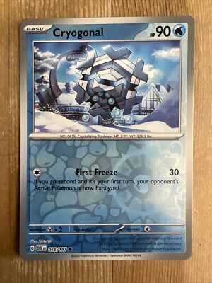 Pokémon TCG Cryogonal SV03: Obsidian Flames 055/197 Reverse Holo Common