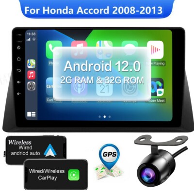2+32GB Android Auto GPS Car Stereo Radio Fr Honda Accord 2008-2013 Apple CarPlay