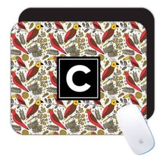 Tappetino mouse regalo: uccelli tropicali tucano pappagallo semi foglia palma motivo giungla decorazione