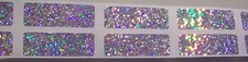 100 Hologram Label Adhesive Stickers .5" x 1.5" Glitter Scratch Off / Lift Off