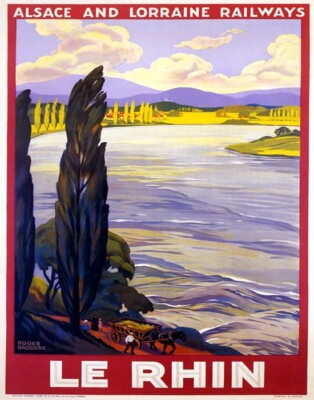 POSTER LE RHIN ALSACE LORRAINE EUROPE RHINE RIVER TRAVEL VINTAGE REPRO FREE S/H